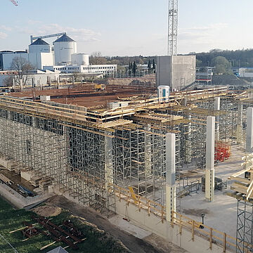 The shell construction of the new spray-drying plant is under way